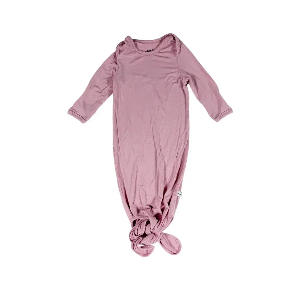 Little Sleepies Bamboo Knotted Gown Pink Newborn + Childhoods Floral Hat Newborn